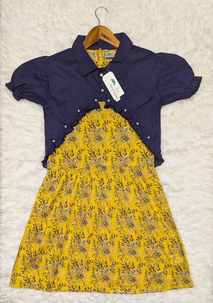 Jacket lawn frock yellow 001