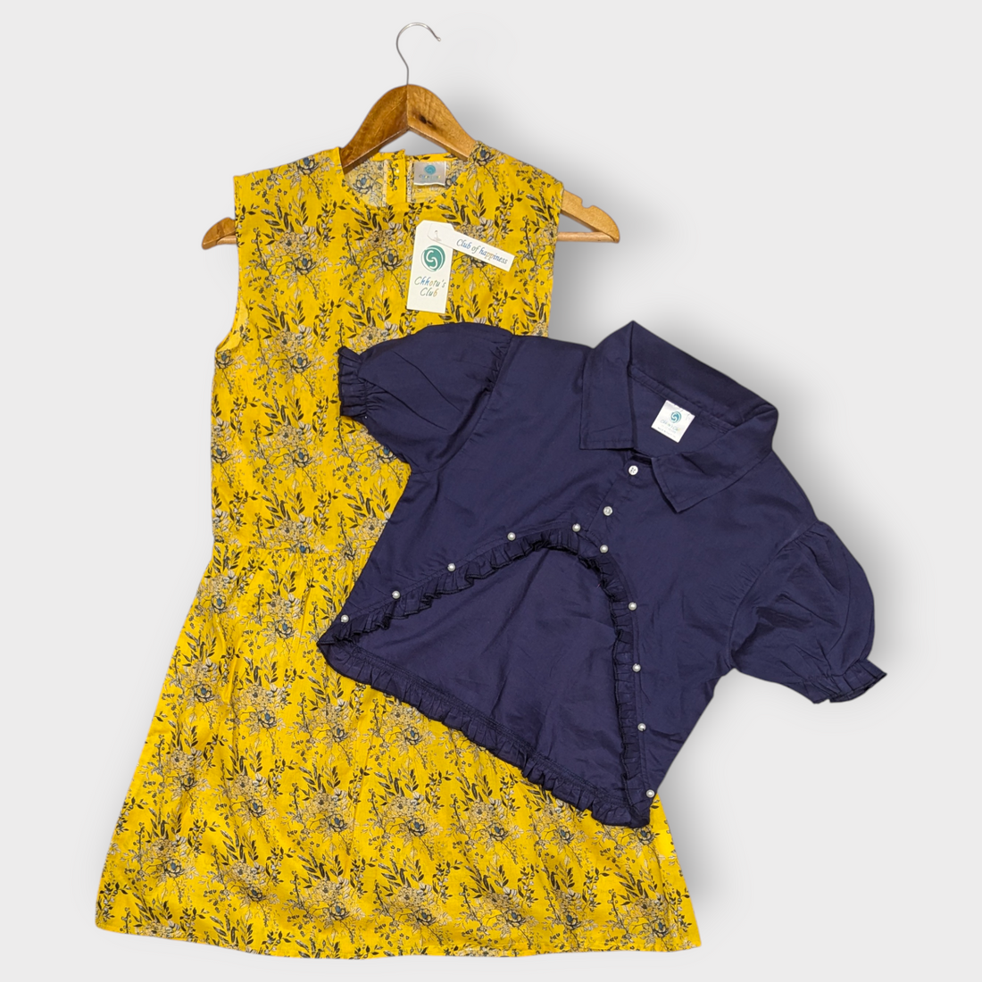 Jacket lawn frock yellow 001