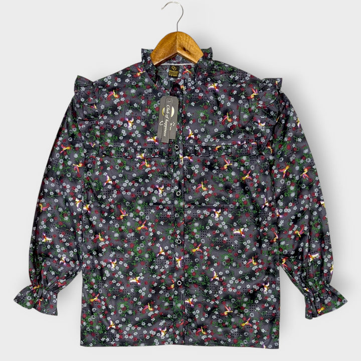 Midnight Garden Girls' Floral Top