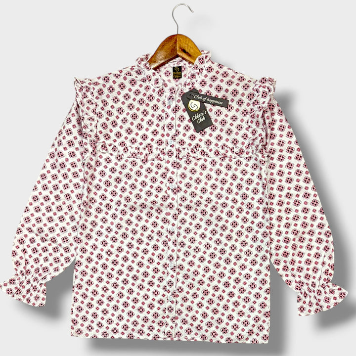 Bloom Elegance Printed Girls' Top