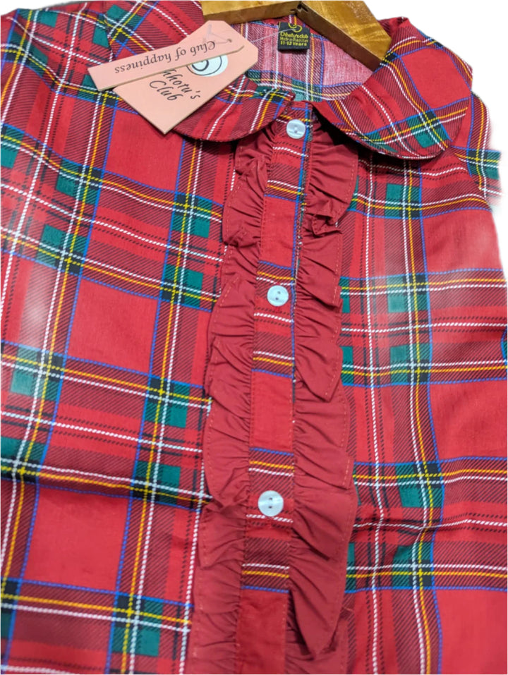 Ruby Plaid Princess Top
