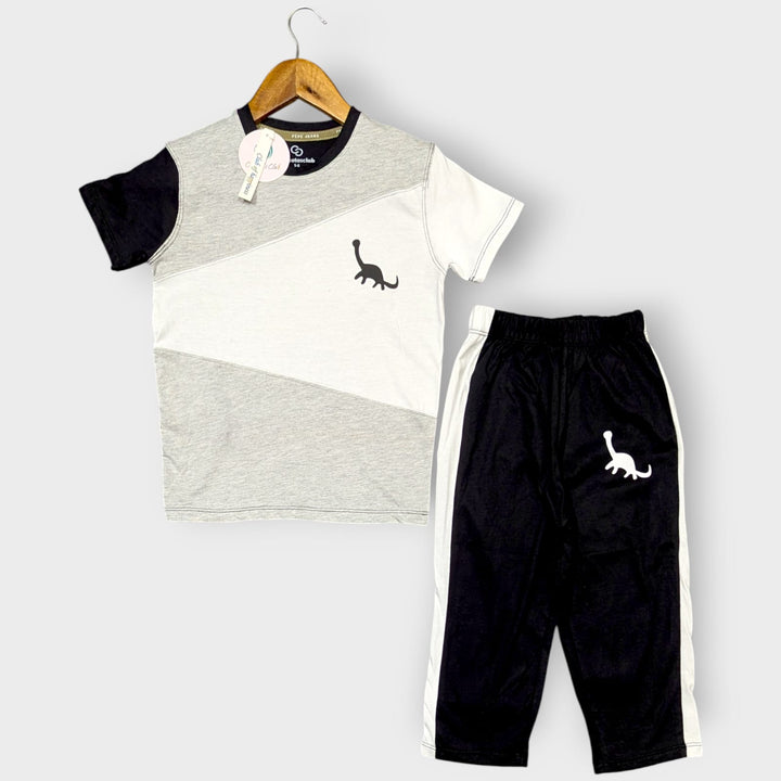 Black & Grey Dinosaur Kids' Outfit