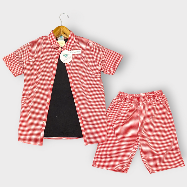 Red check with inner shirt