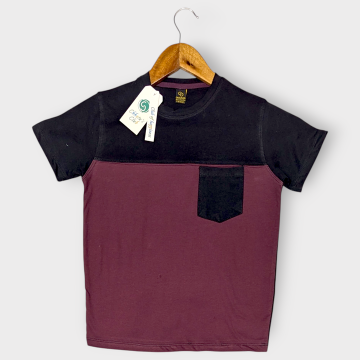 Maroon "Panelling" T-Shirt