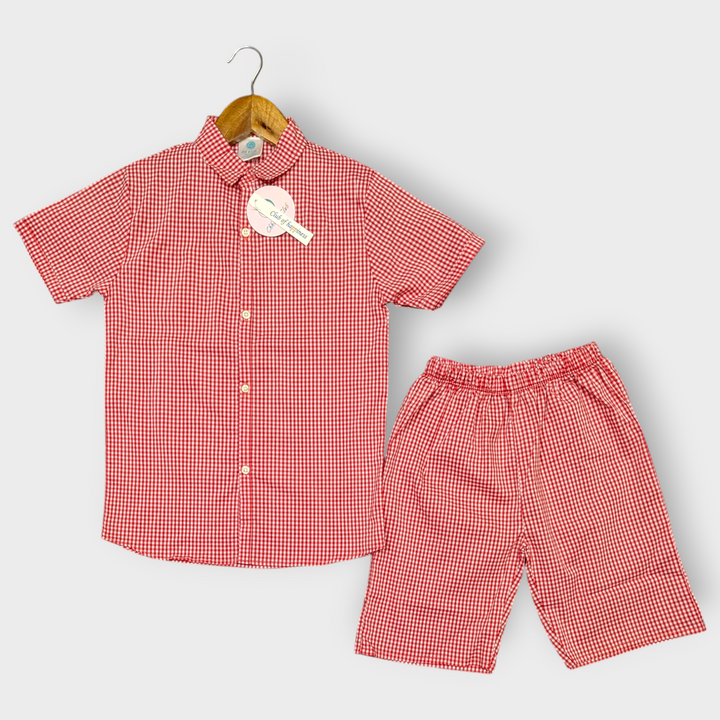 Red Check Cotton Fabric