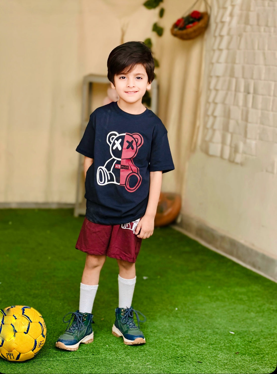 Boys' "Attitude Bear" Tracksuit – 2-Piece Set