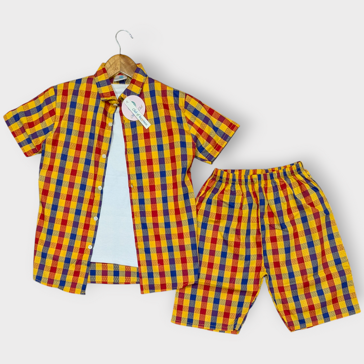 Multi check with inner shirt