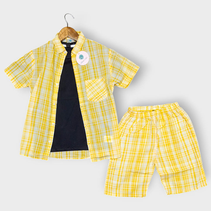 Yellow Check with inner shirt