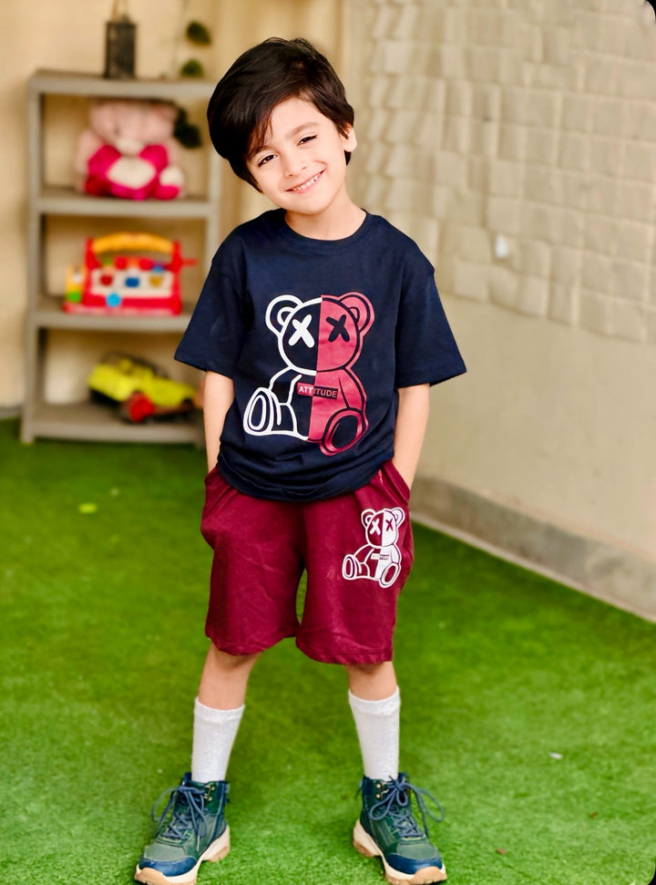 Boys' "Attitude Bear" Tracksuit – 2-Piece Set