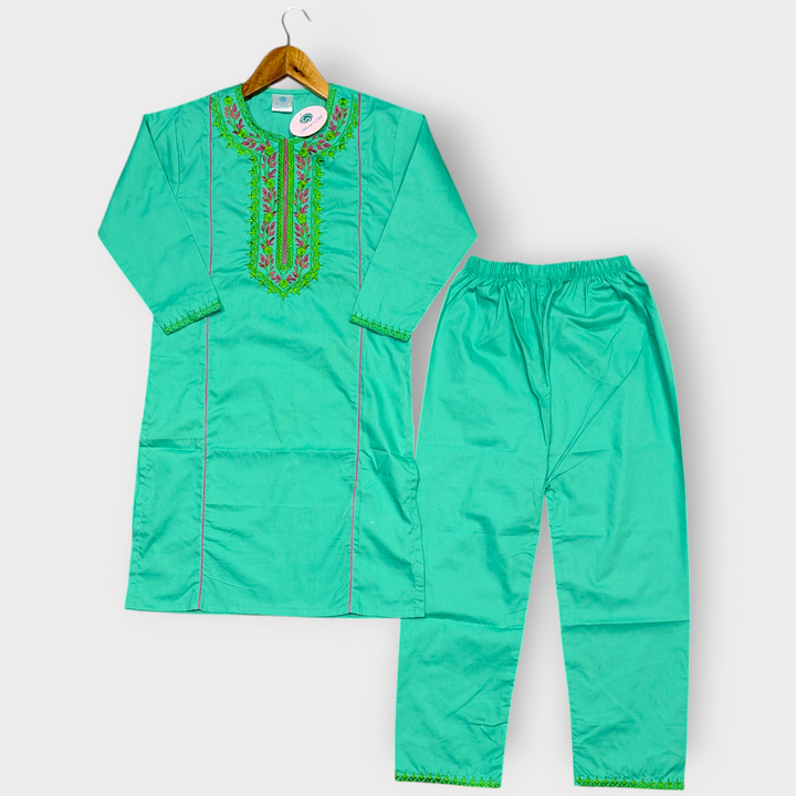Girl Embroidered kameez with trouser (zink)